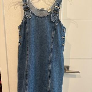 Levi's Blue Denim Pinafore Mini Dress